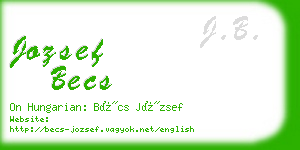 jozsef becs business card